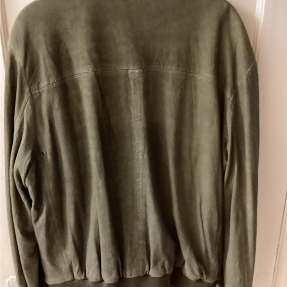 Men’s John Varvatos Olive Green Suede Jacket 52-Some discoloration lining - Picture 4 of 15